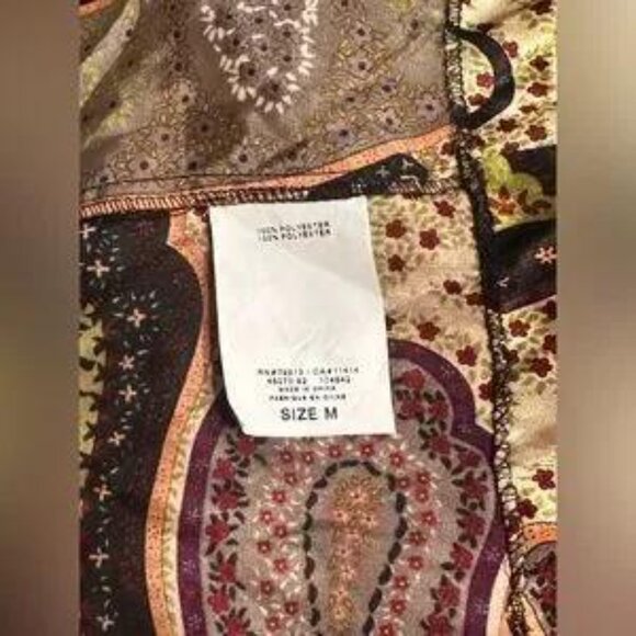 A Pea in the Pod YASB Maternity Dress Paisley Size M Women’s Bronze Black Kimono - Picture 6 of 7